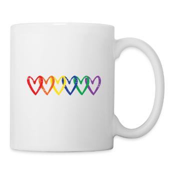Pride Heart Lgbtq Bisexual Rainbow Love Transgende - Tasse - Weiß - Rechts
