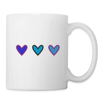 HERZ. HERZ. VALENTINSTAG. LIEBE. LIEBE. HERZ - Tasse - Weiß - Rechts