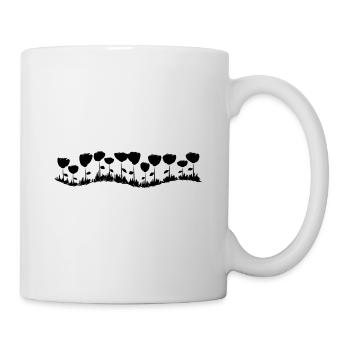 flowers line wave flower - Mug - white - Right