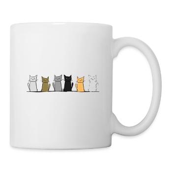 Chats Animaux Ligne Animal Chat Animal de compagnie - Mug blanc - blanc - Droite