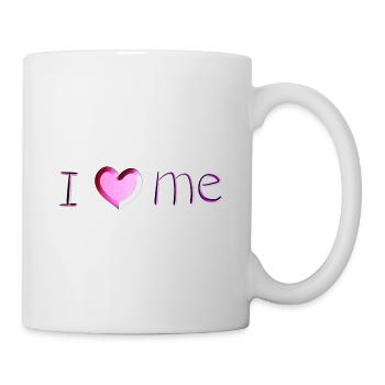 ich liebe mich schrift pink - Tasse - Weiß - Rechts