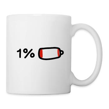 Batterie keine Energie 1% Introvert - Tasse - Weiß - Rechts