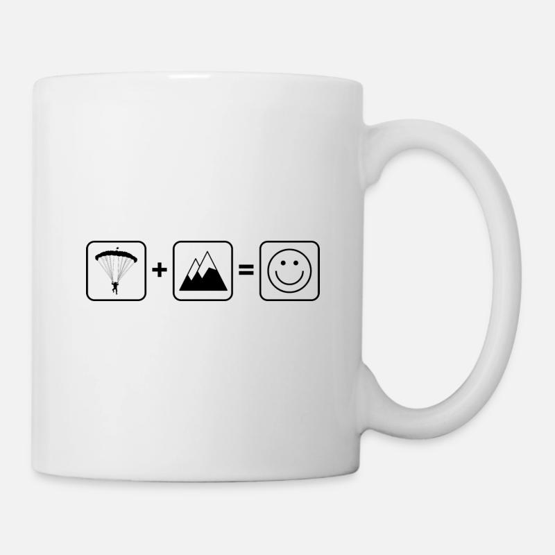 Retro Graphic Paragliding Paraglider Parachute Sky - Tasse - Weiß