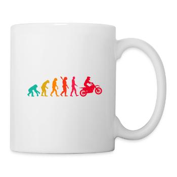 Evolution Graphic Dirt Biker Motorcycle Enduro Mot - Tasse - Weiß - Rechts