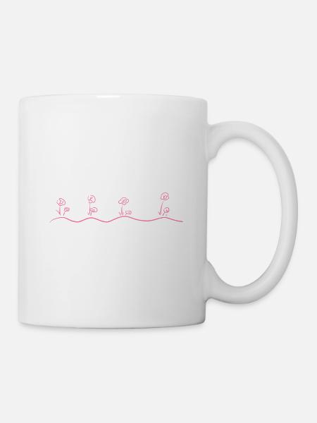 blumen blume linie symbol strich - Tasse - Weiß