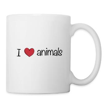 I love animals text - Mug - white - Right