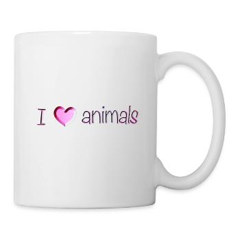 I love animals font pink - Mug - white - Right