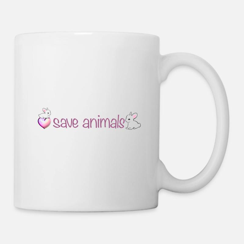 rette tiere symbol herz tierschutz hasen - Tasse - Weiß