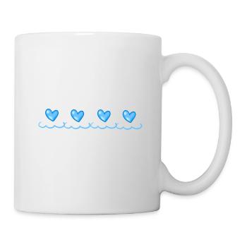 Blue Hearts Symbol Shape Love - Mug - white - Right