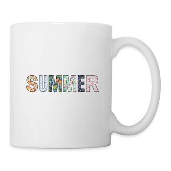 Été | Été | Arbre | Fleurs | Soleil - Mug blanc - blanc - Droite