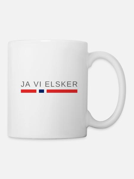 , nous aimons la Norvège - Mug blanc - blanc