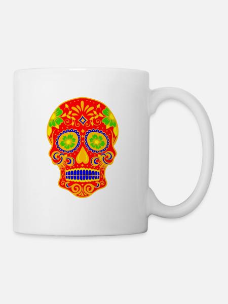 Alte Schädel-Kunst-Entwurf - Tasse - Weiß
