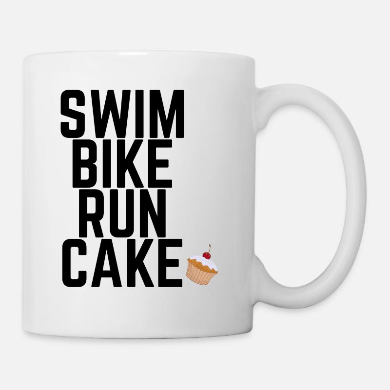 Swim Bike Run Gâteau - Mug blanc - blanc