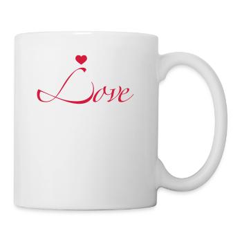 Love love red heart Valentine's Day LOVE LOVE - Mug - white - Right