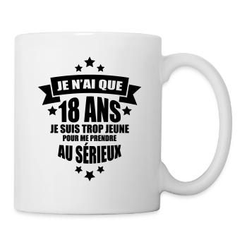 je n'ai que 18 ans je suis trop jeune - Mug blanc - blanc - Droite