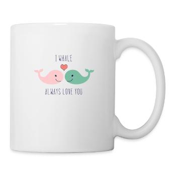 Süße Wale Liebe Verliebt Spruch Love Geschenk Paar - Tasse - Weiß - Rechts