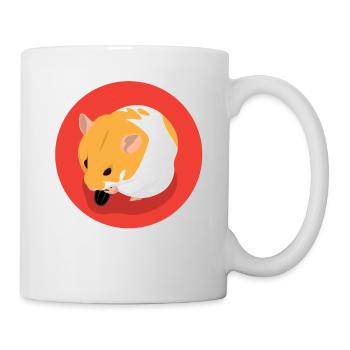 Cute Brown Hamster Eating - Mug - white - Right