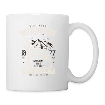 Wild nature howling wolf in the mountains adventure - Mug - white - Right