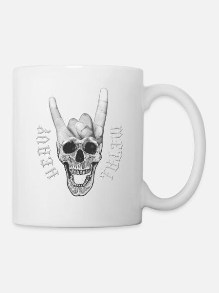 Signe de corne de musique heavy metal - Mug blanc - blanc