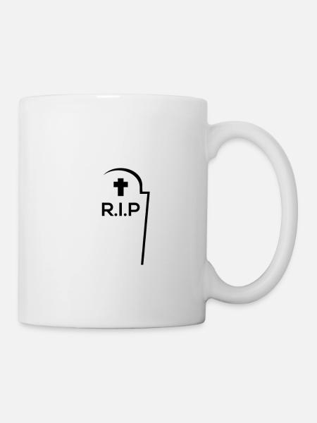 HALLOWEEN Friedhof Grab R.I.P - Tasse - Weiß