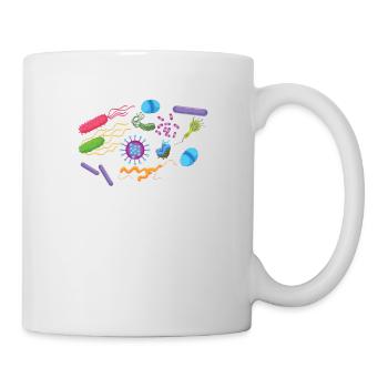 Bakterien Phagen Amöben - Ursuppe - Tasse - Weiß - Rechts