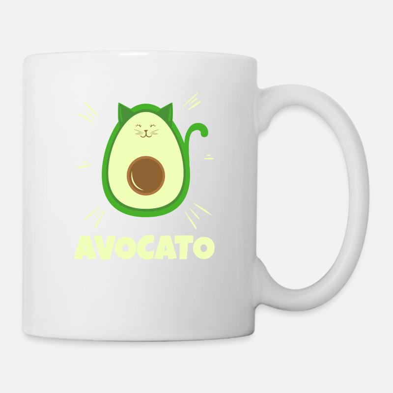 Avocato Funny Cat Avocado Foodie Gift - Mug - white
