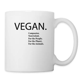 Vegan compassionate anti violence people planet animals - Mug - white - Right