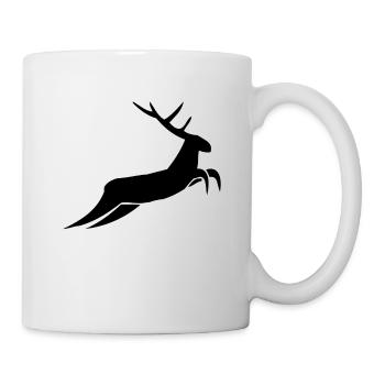 Hirsch Symbol Reh Geweih Jäger Wild Natur Tier - Tasse - Weiß - Rechts