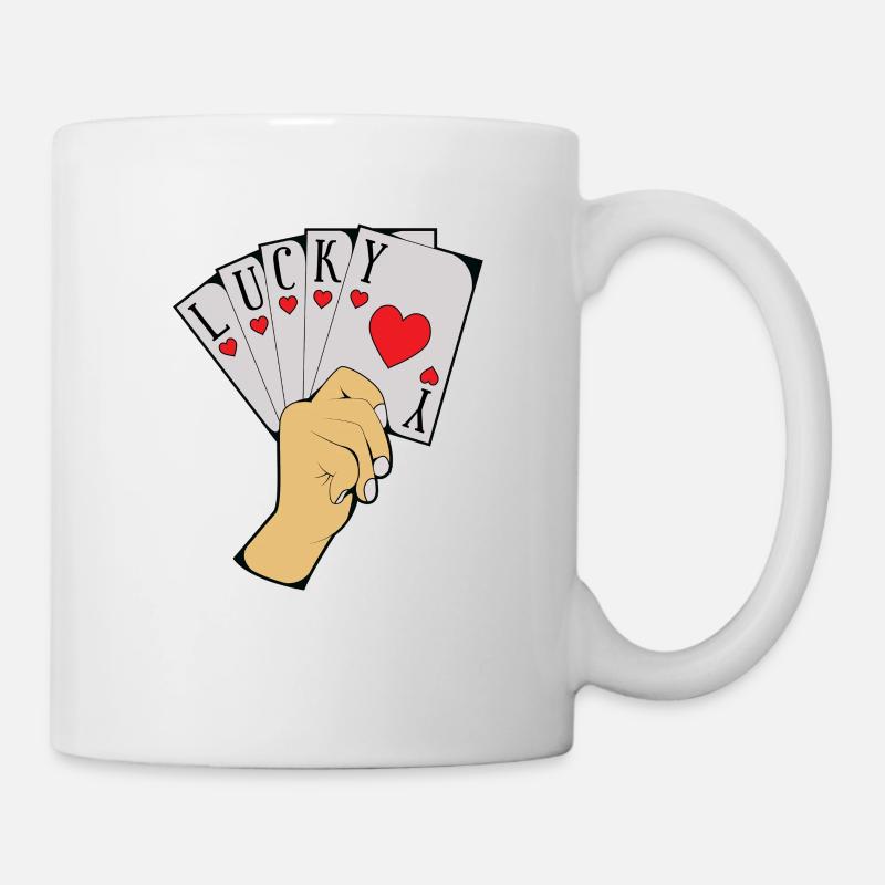 Kartenspiel Glück - Tasse - Weiß