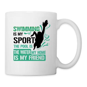 Swimming - Tasse - Weiß - Rechts