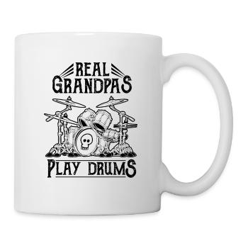 Drums Schlagzeug Drummer Opa Sticks Geschenk - Tasse - Weiß - Rechts