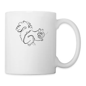 Squirrels - one line drawing - Mug - white - Right
