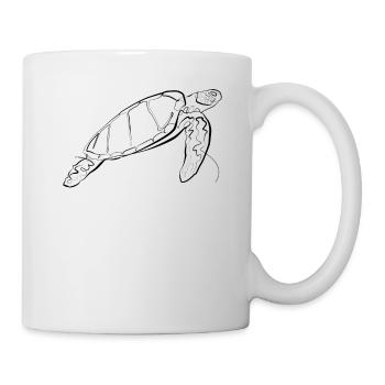 Turtle - one line drawing - Mug - white - Right