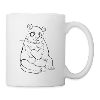 Panda Love Animal Motif - one line drawing - Mug - white - Right