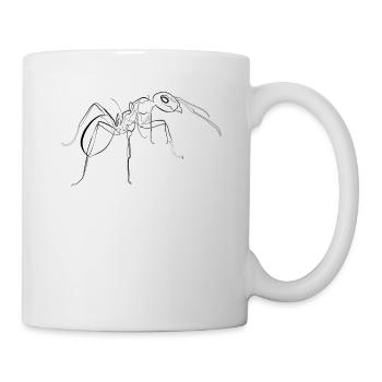Ants worker animal motif - one line drawing - Mug - white - Right