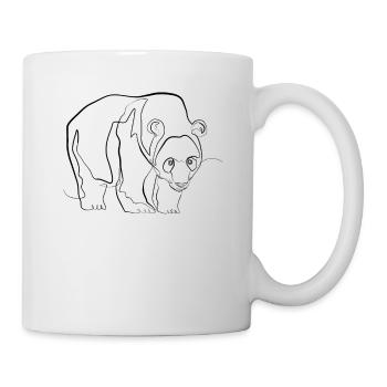 Panda Bear Animal Motif - one line drawing - Mug - white - Right