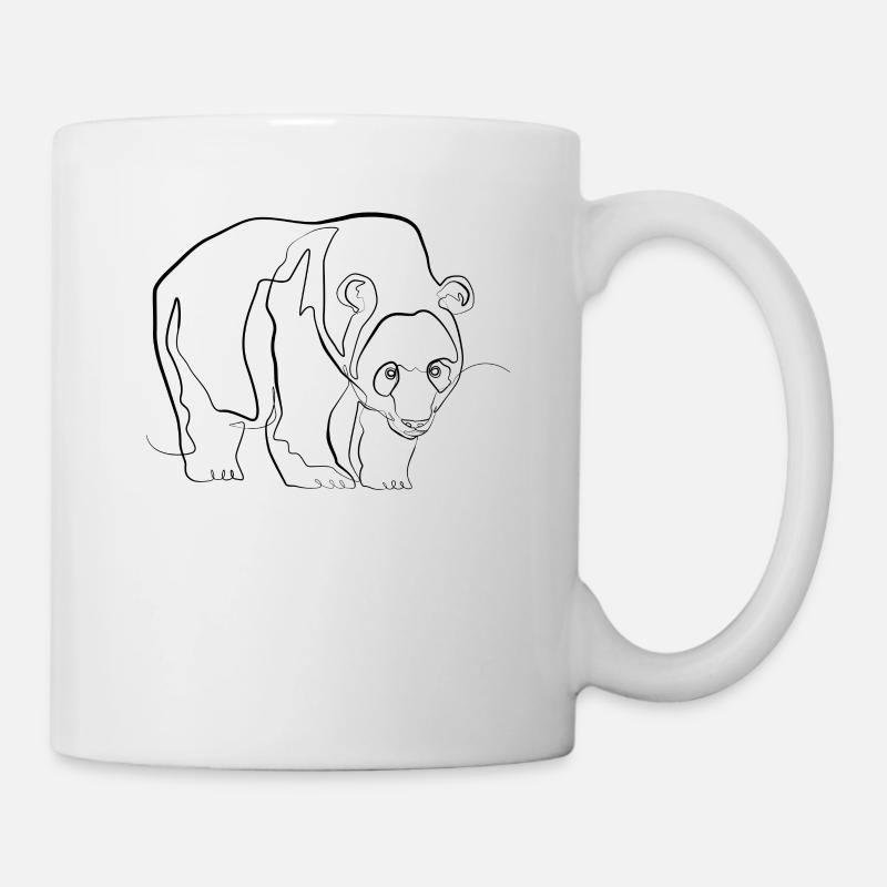 Panda Bär Tiermotiv - one line drawing - Tasse - Weiß