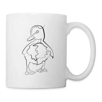 Baby Ente Tiermotiv - one line drawing - Tasse - Weiß - Rechts