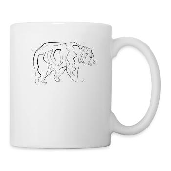 Bear - one line drawing - Mug - white - Right