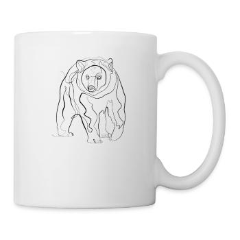 Grizzly Bear - one line drawing - Mug - white - Right