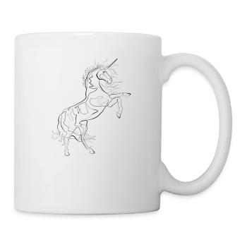 Unicorn - one line drawing - Mug - white - Right