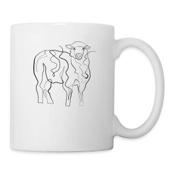 Sheep Shepherd - one line drawing - Mug - white - Right