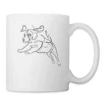 Dog Sport Terrier - one line drawing - Mug - white - Right