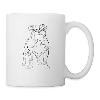 Bulldog - one line drawing - Mug - white - Right