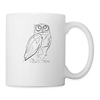 Owl - one line drawing - Mug - white - Right