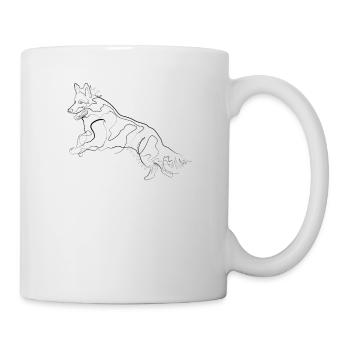 German Shepherd - one line drawing - Mug - white - Right
