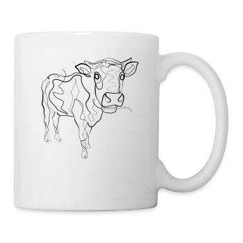 Kuh Bauer - one line drawing - Mug - white - Right