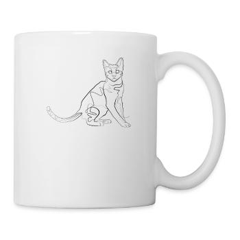 Cat - one line drawing - Mug - white - Right