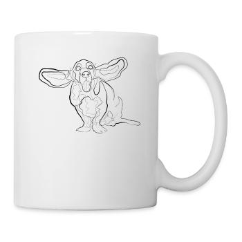 Dog Basset Hound - one line drawing - Mug - white - Right