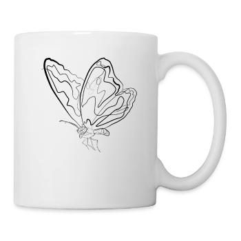 Butterfly Summer - one line drawing - Mug - white - Right